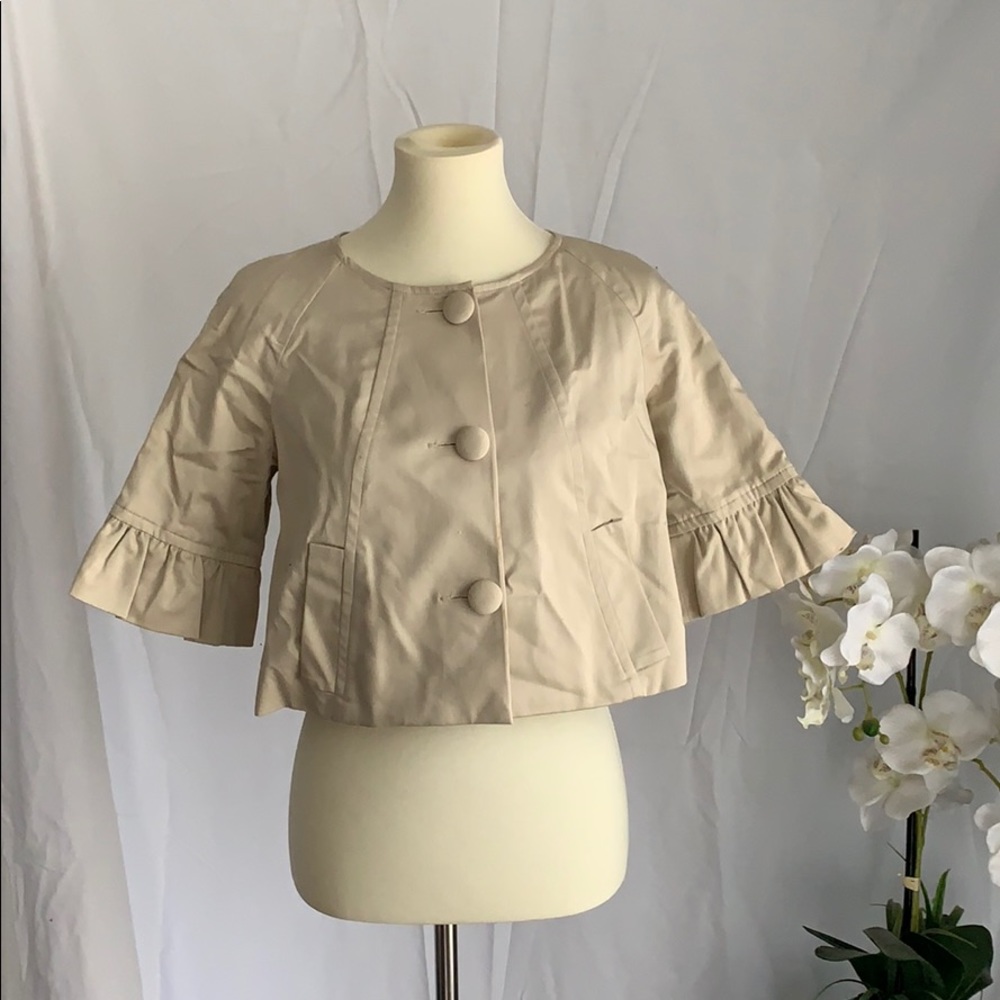 Tan cotton cropped blazer